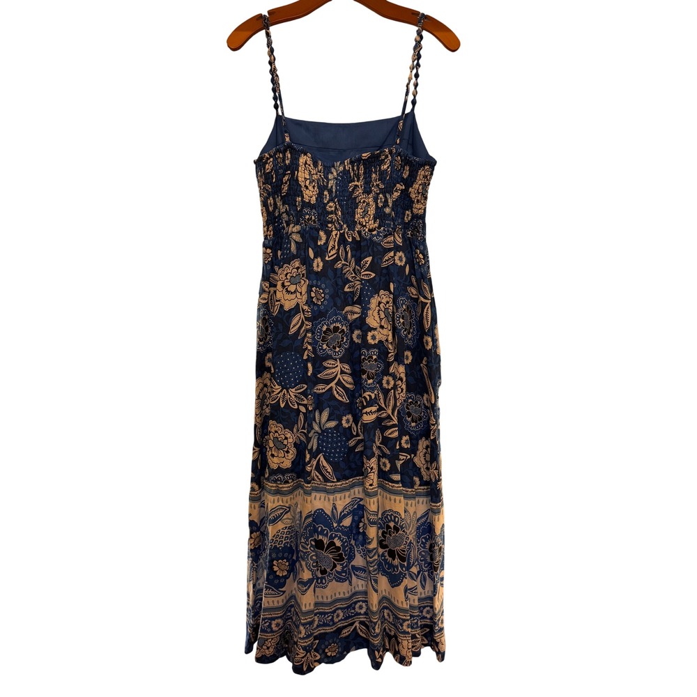 Rachel Zoe Navy and Cream Floral Braided-Strap Midi Dress - Picture 4 of 12